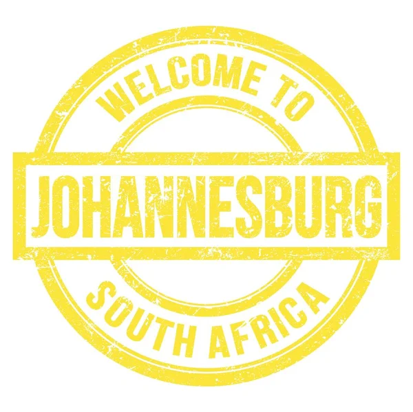 Καλώς Ήρθατε Στο Γιοχάνεσμπουργκ Νοτια Αφρικη Λέξεις Γραμμένες Κίτρινο Στρογγυλό — Φωτογραφία Αρχείου