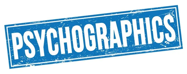 Psychografi Text Blå Grungy Rektangel Stämpel Tecken — Stockfoto