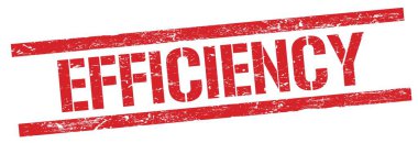 Kırmızı grungy dikdörtgen damga işareti üzerinde EFFICIENCY metin.