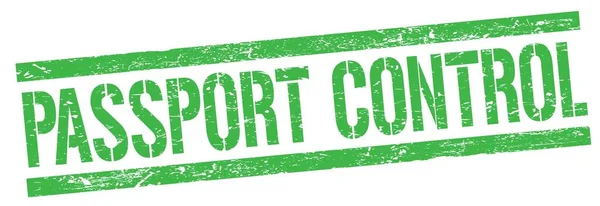 Passport Kontroll Text Grön Grungy Rektangel Stämpel Tecken — Stockfoto