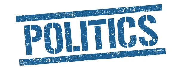 Politica Testo Blu Grungy Linee Timbro Segno — Foto Stock