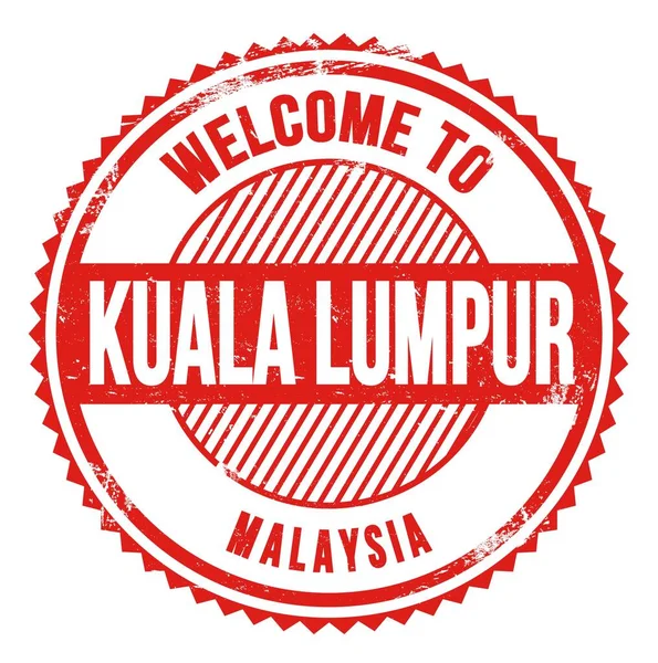 Bem Vindo Kuala Lumpur Malásia Palavras Escritas Ziguezague Vermelho — Fotografia de Stock