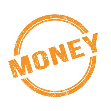 Turuncu grungy vintage damgalı para metni..