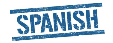 Mavi grungy satır işareti üzerinde SPANISH metin.