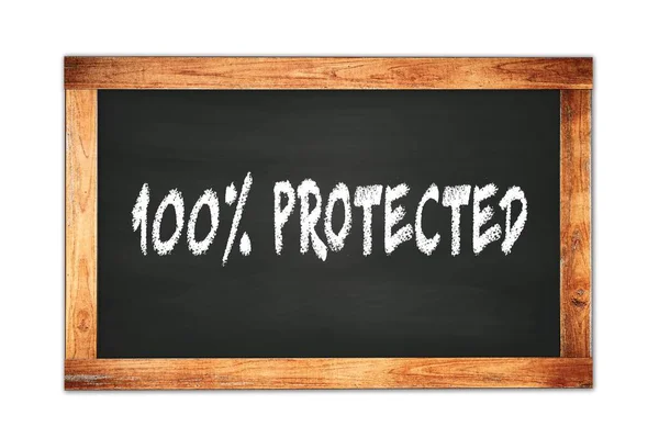100 保護されたテキストは黒の木製フレーム学校の黒板に書かれています — ストック写真