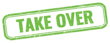 Yeşil grungy vintage dikdörtgen damgalı metni devral.