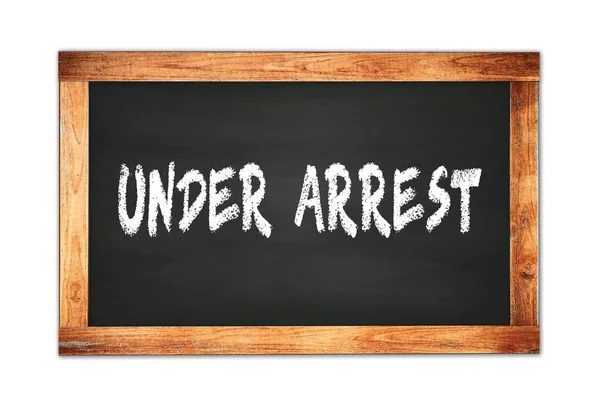 Arrest Text Written Black Wooden Frame School Blackboard — Stock Photo, Image