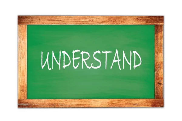 Understand Text Written Green Wooden Frame School Blackboard — Stock Photo, Image