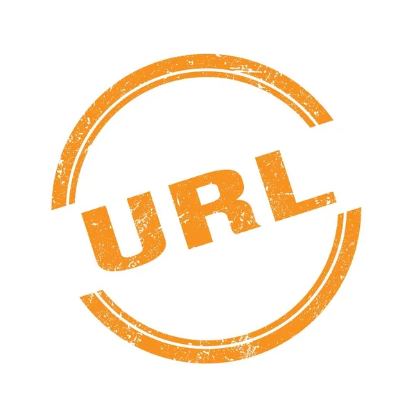 Url Text Written Orange Grungy Vintage Stamp — Stock Photo, Image