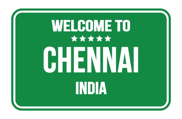 Welcome Chennai India บนป ายถนนส เหล ยมส — ภาพถ่ายสต็อก