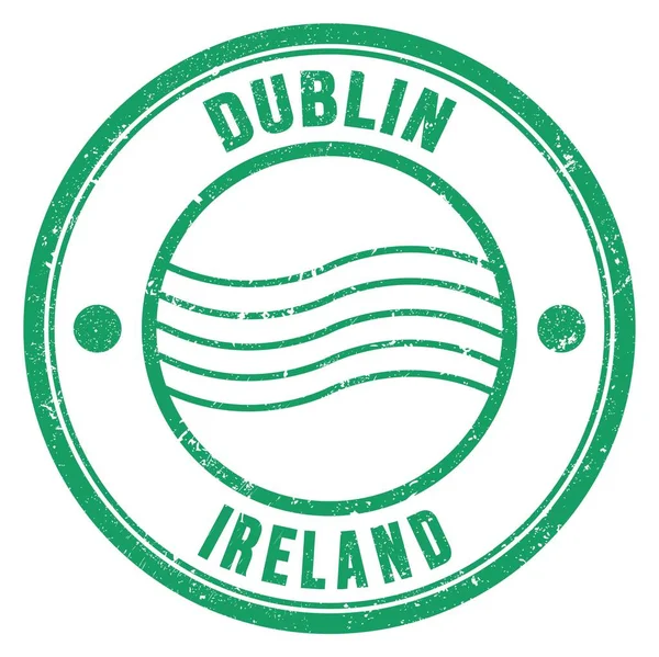 Dublin Ireland Words Written Green Postal Stamp — Stock Photo, Image