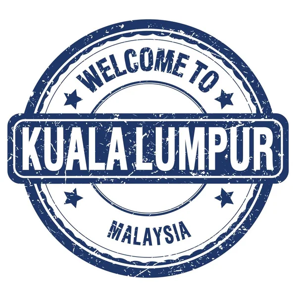 Приезжайте Куала Лумпур Малазия Слова Написаны Синей Серой Марке — стоковое фото