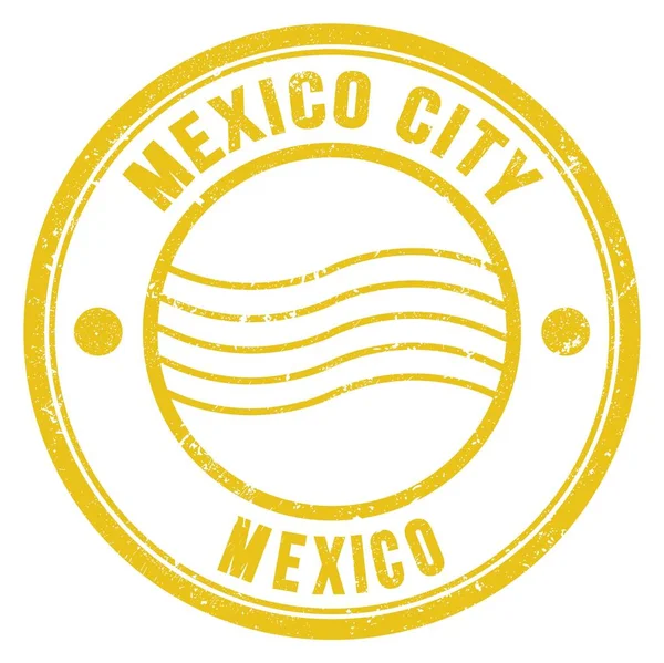 Mexico City Mexico Words Written Yellow Postal Stamp — Stock Photo, Image