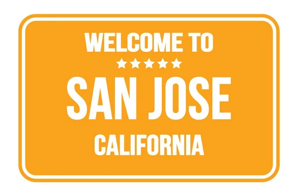 Welcome San Jose California Orange Rectangle Street Sign Stamp — Stock Photo, Image