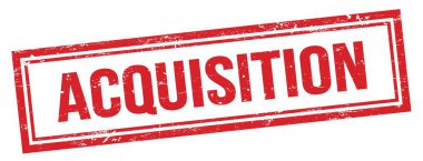 Kırmızı grungy vintage dikdörtgen damgalı ACQUISION metin.