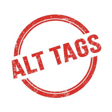Kırmızı grungy vintage yuvarlak damgalı ALT TAGS metni.