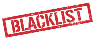 BLACKLIST kırmızı grungy dikdörtgen mühür işareti.