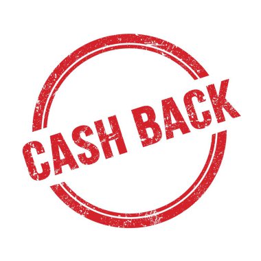 Kırmızı grungy vintage yuvarlak pulu üzerine yazılmış CASH arka metin.