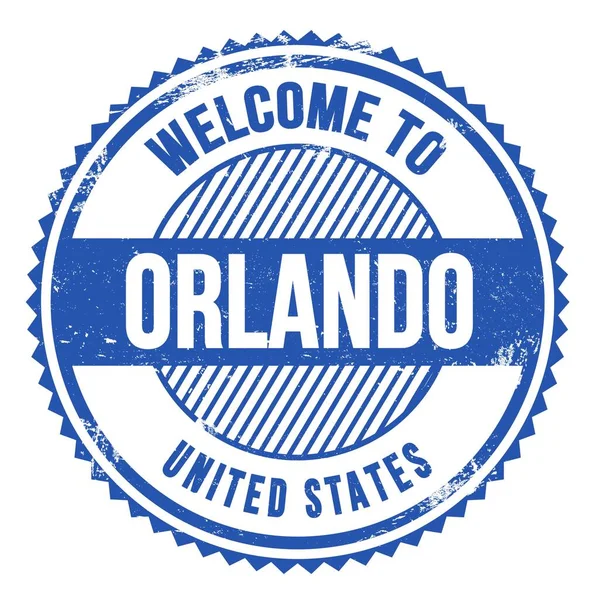 Welcome Orlando United States Words Written Light Blue Zig Zag — Stock Photo, Image