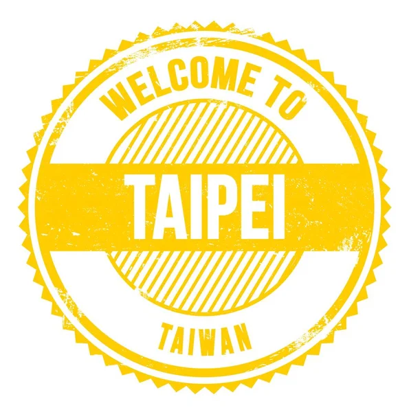 Welkom Taipei Taiwan Woorden Geschreven Gele Zigzagzegel — Stockfoto