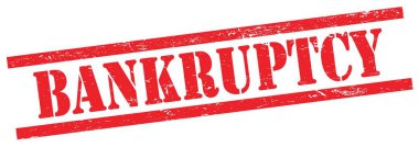 Kırmızı grungy dikdörtgen vintage damga üzerinde BANKRUPTCY metin.