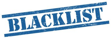 Mavi grungy dikdörtgen vintage damga üzerinde BLACKLIST metin.