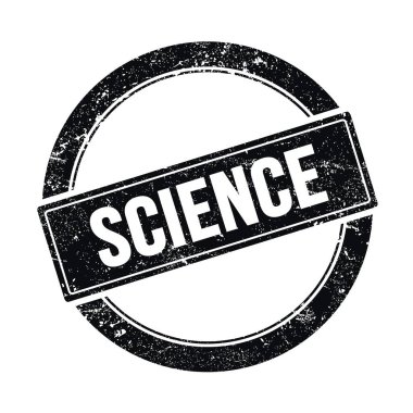 SCIENCE siyah grungy round vintage pulu üzerine metin.