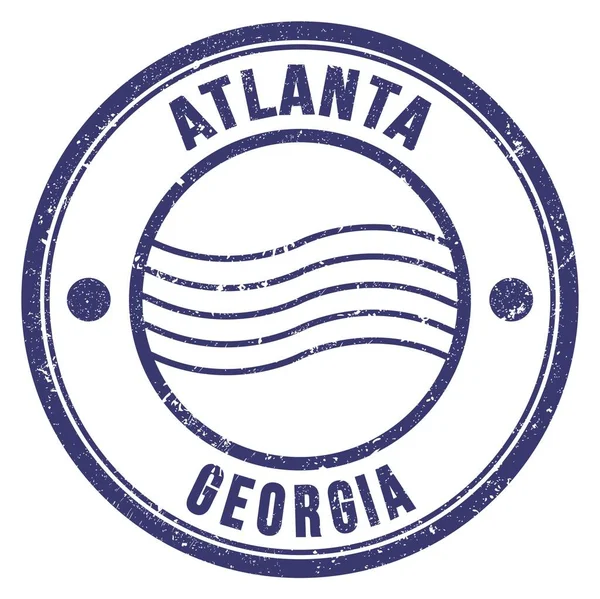 Atlanta Georgia Slova Napsaná Modré Kruhové Poštovní Známce — Stock fotografie