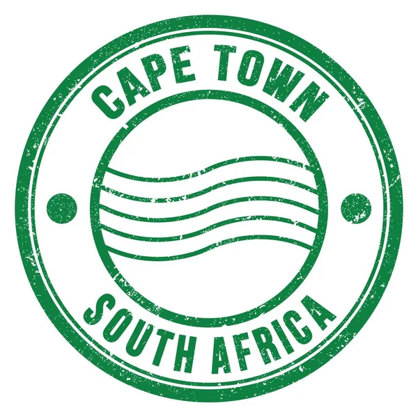Cape Town Sudáfrica Palabras Escritas Verde Redondo Sello Postal — Foto de Stock