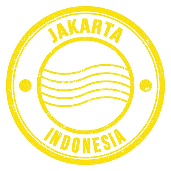 Jakarta Indonesia Words Written Yellow Postal Stamp — 图库照片