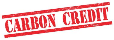 Kırmızı grungy dikdörtgen vintage damga üzerinde CARBON CREDIT metin.