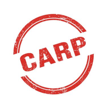 Kırmızı grungy vintage yuvarlak pulu üzerine yazılmış CARP metni.