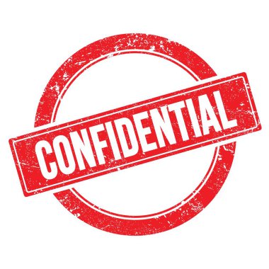 Kırmızı grungy yuvarlak vintage damga üzerinde GİZLİ metin.