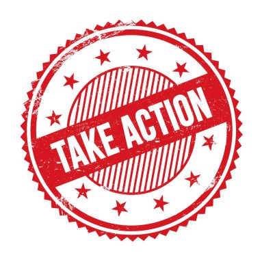 Kırmızı grungy zig zag kenarlıklarına yazılmış Eylem metnini al.