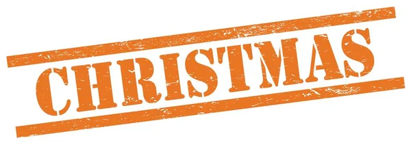 Tekst Bożego Narodzenia Pomarańczowy Grungy Prostokąt Vintage Pieczęć — Zdjęcie stockowe