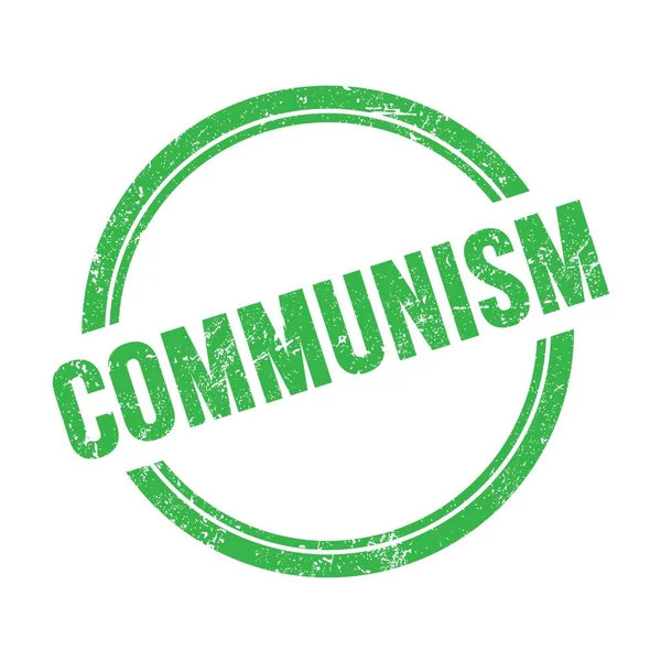 Communism Text Written Green Grungy Vintage Stamp — 图库照片