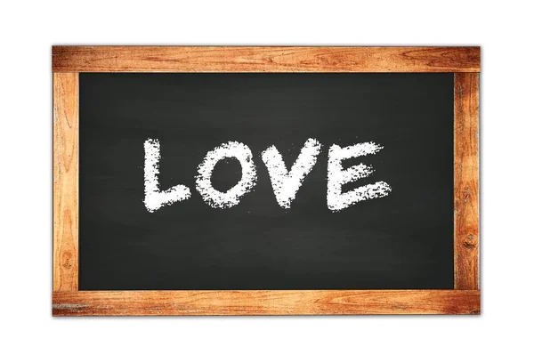 Love Text Written Black Wooden Frame School Blackboard — Stock Photo, Image