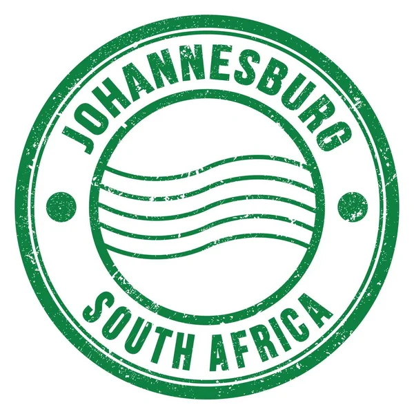 Joanesburgo África Sul Palavras Escritas Carimbo Postal Redondo Verde — Fotografia de Stock