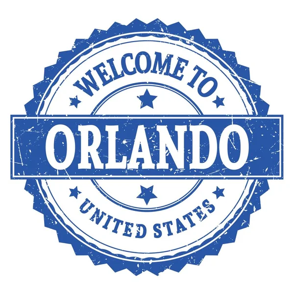 Welcome Orlando United States Words Written Light Blue Zig Zag — Stock Photo, Image