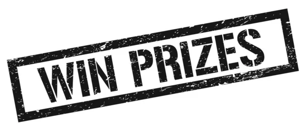 Win Prizes Black Grungy Tanda Cap Persegi Panjang — Stok Foto