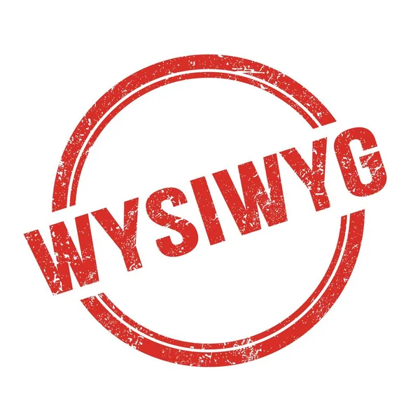 Wysiwyg Szöveg Piros Grungy Vintage Kerek Bélyegzővel — Stock Fotó