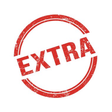 Kırmızı grungy vintage yuvarlak damga üzerine yazılmış EXTRA metni.