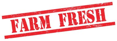 Kırmızı grungy dikdörtgen vintage damga üzerinde FARM FRESH metin.