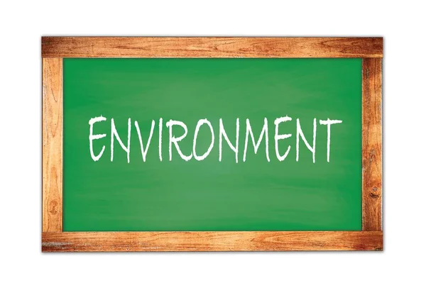 緑の木枠学校の黒板に書かれた環境テキスト — ストック写真