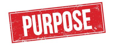 Kırmızı grungy dikdörtgen damga işareti üzerinde PURPOSE metin.