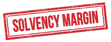 Kırmızı grungy vintage dikdörtgen damgalı SOLVENCY MARGIN metin.