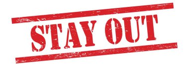 Kırmızı grungy vintage kauçuk damga üzerinde Uzak Dur metni.