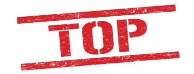 Kırmızı grungy dikdörtgen damga işareti üzerinde TOP metni.