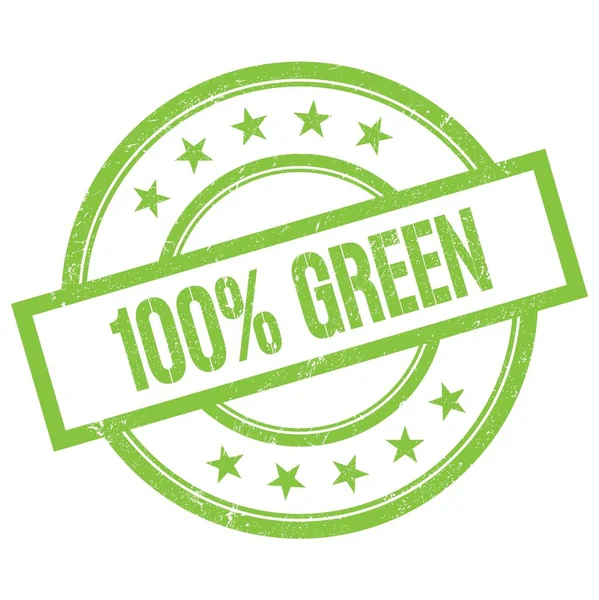 100 Зеленый Текст Написан Зеленой Круглой Винтажной Резиновой Печати — стоковое фото