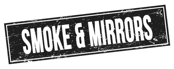 Smoke Mirrors Tekst Czarnym Prostokątnym Prostokątnym Znaku Znaczka — Zdjęcie stockowe